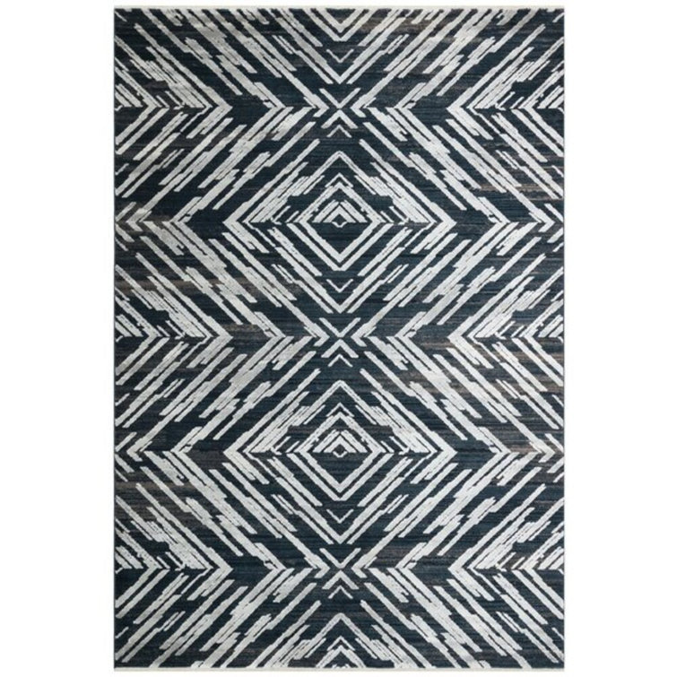 Gracie Oaks Ronan Onyx Tufted Black/White Rug Wayfair.co.uk